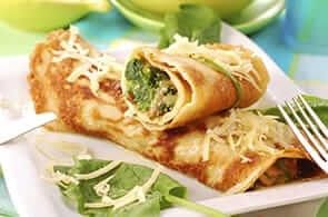 Crêpes con gli spinaci