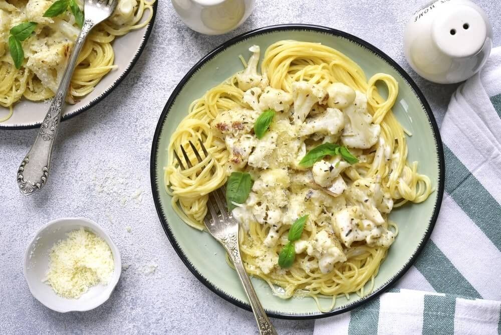 Pasta alla crema di cavolfiore e caprino