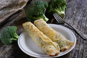 Crepes con broccoli e merluzzo