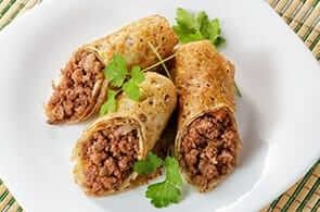 Crêpes con salsiccia e brie