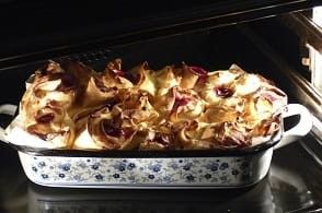 Crêpes con speck, radicchio e roquefort