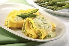 Crepes gratinate con asparagi pancetta brie