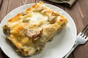 Lasagne con carciofi e brie