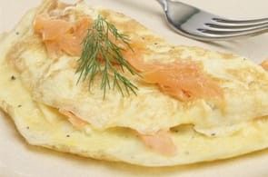 Omelette salmone e camembert