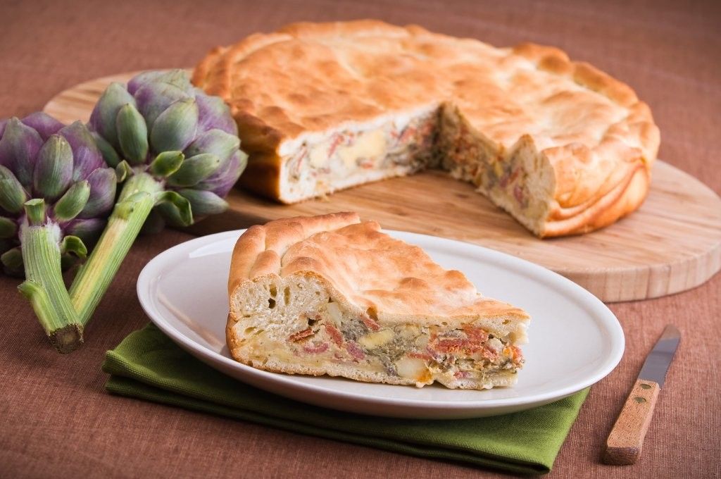 Sfogliata di carciofi al formaggio di capra