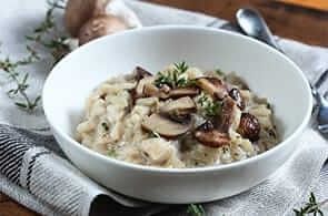 Risotto con funghi secchi e emmental
