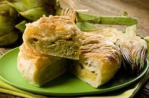 Torta salata carciofi e camembert